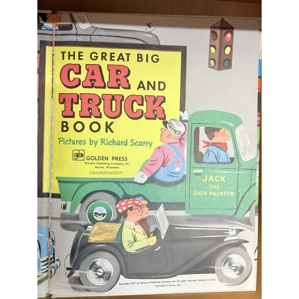 GREAT BIG CAR & TRUCK BOOK ~ Vintage 1970's Children's BIG‎ Golden Book